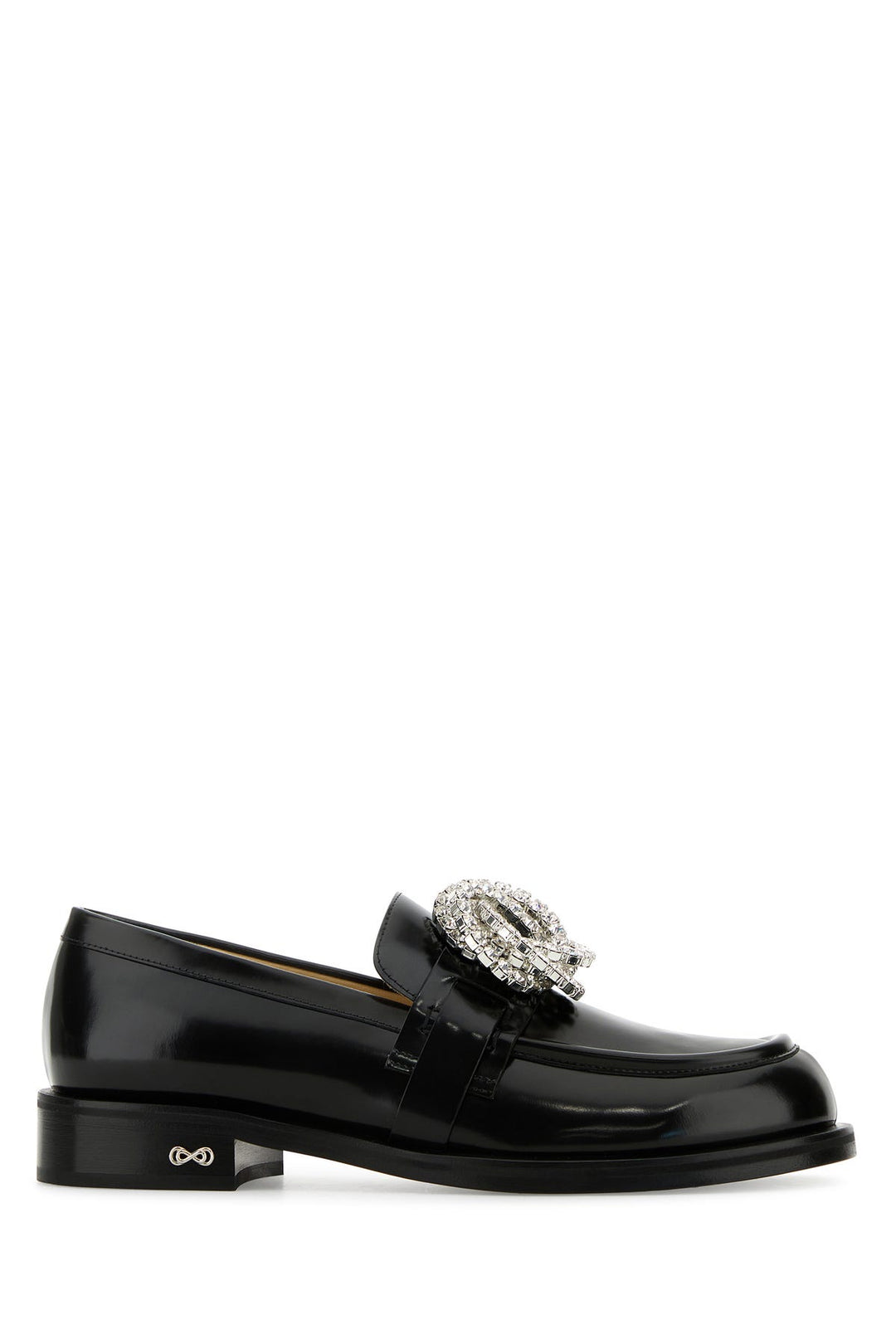 Black leather Galaxy loafers