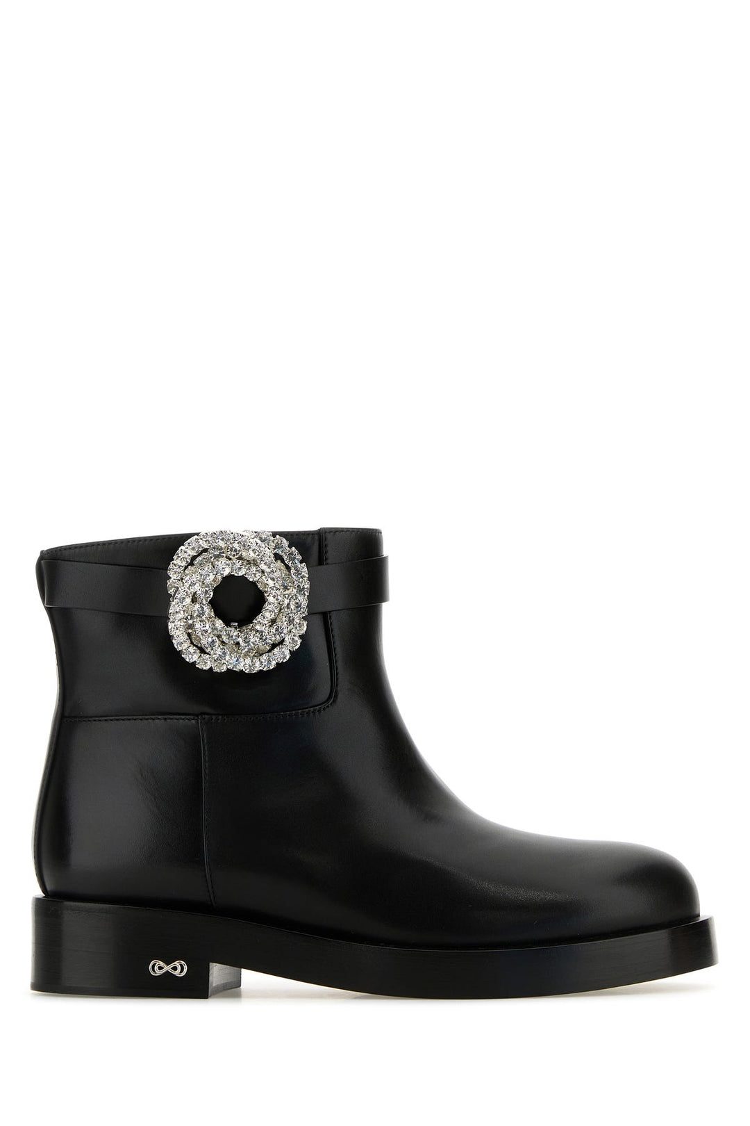 Black leather Galaxy ankle boots