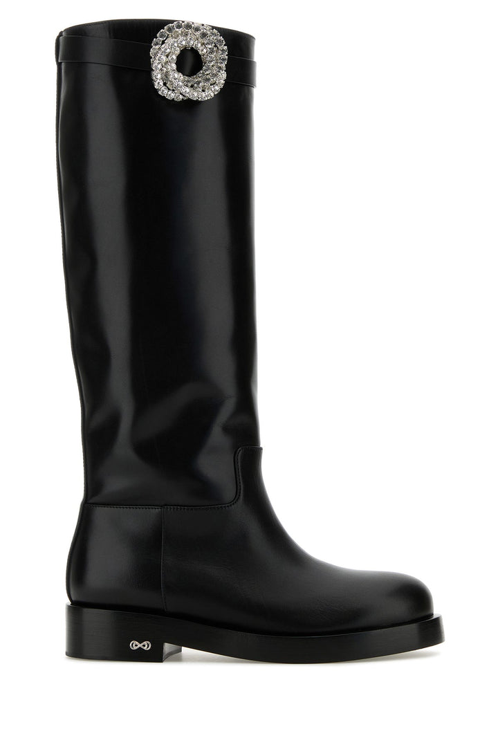 Black leather Galaxy Riding boots