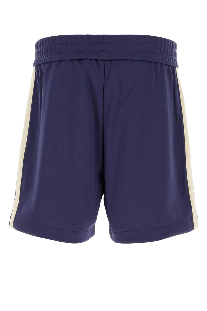 Blue polyester bermuda shorts