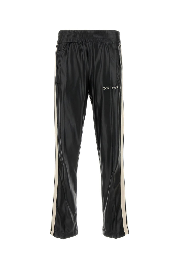 Black synthetic leather pant