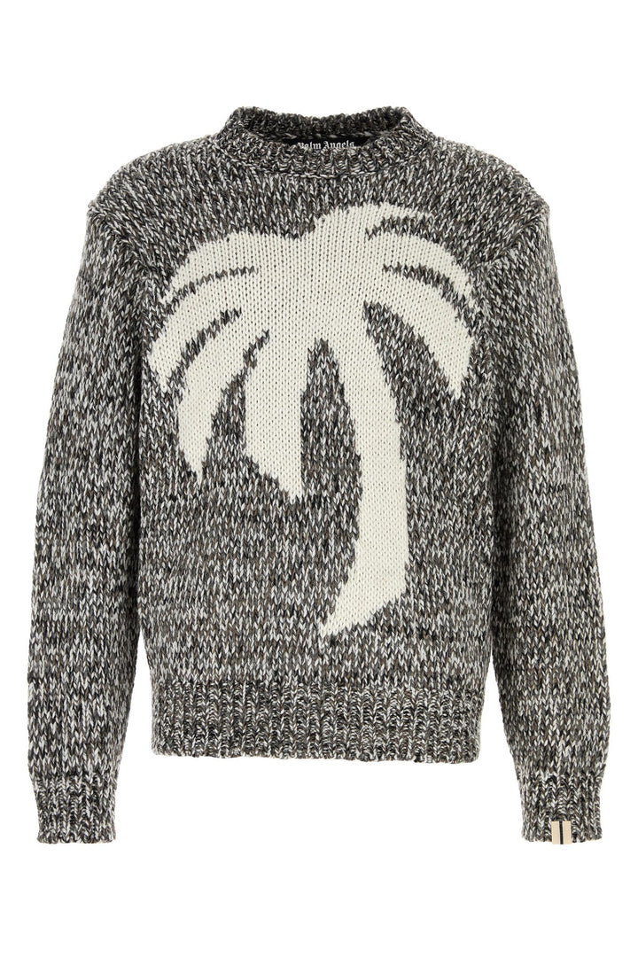 Embroidered wool blend sweater