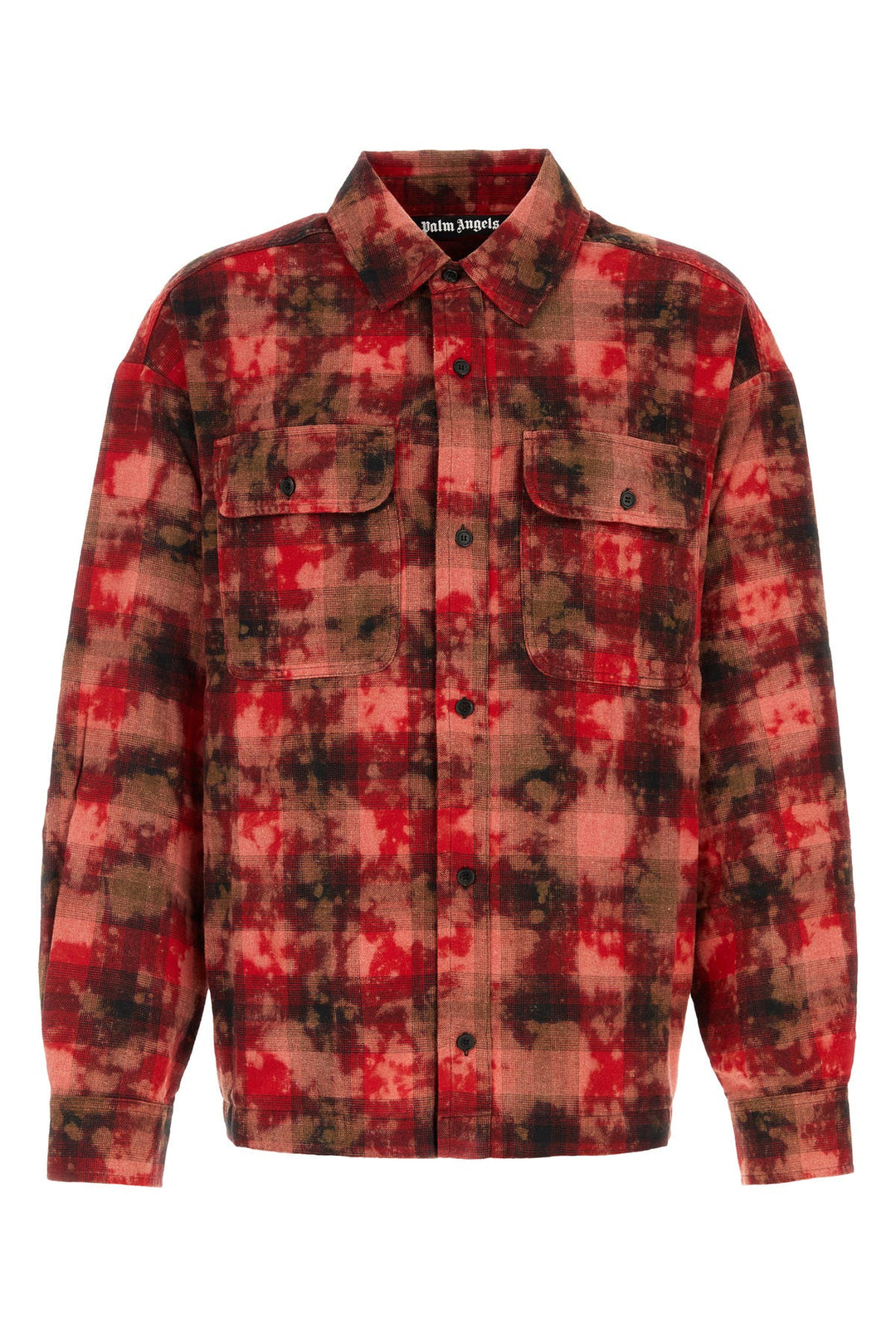 Embroidered flannel oversize shirt