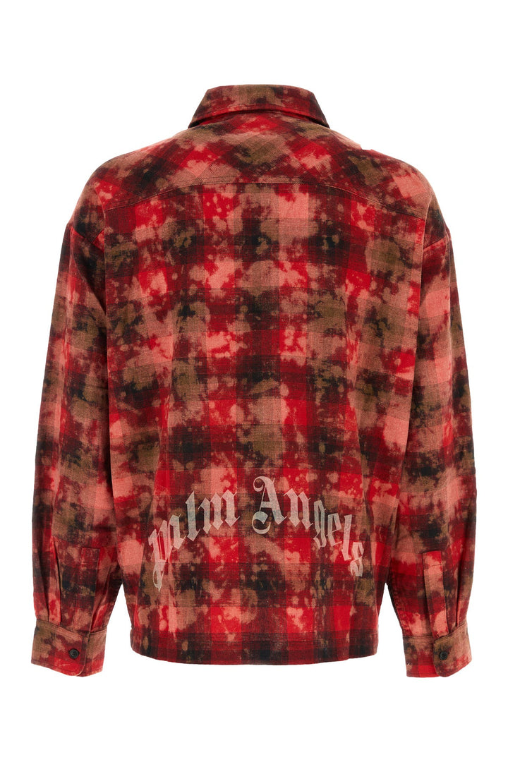 Embroidered flannel oversize shirt