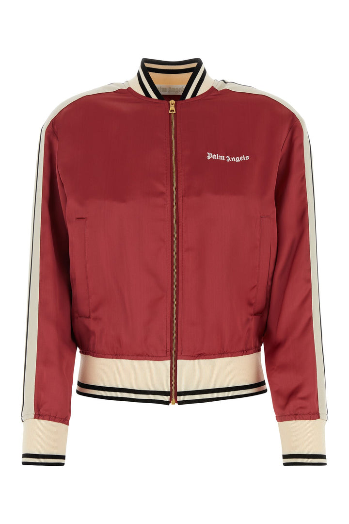 Tiziano red viscose bomber jacket