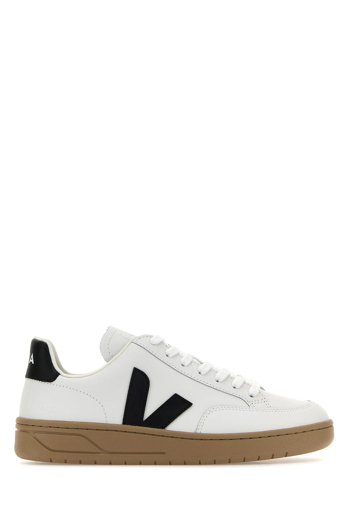 White leather V-12 sneakers