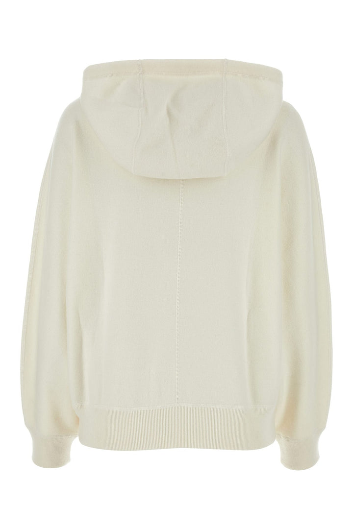 White stretch cashmere blend sweatshirt