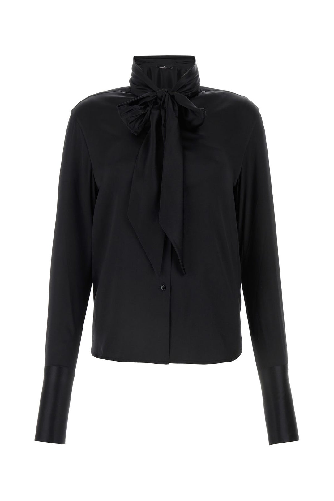 Black stretch satin shirt