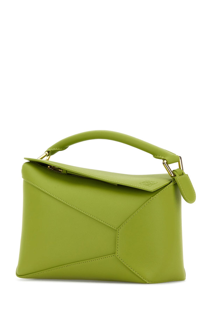 Green leather small Puzzle handbag