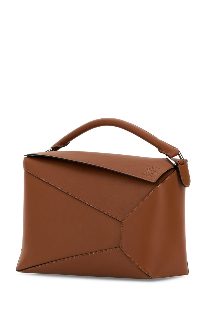 Brown leather large Puzzle Edge handbag