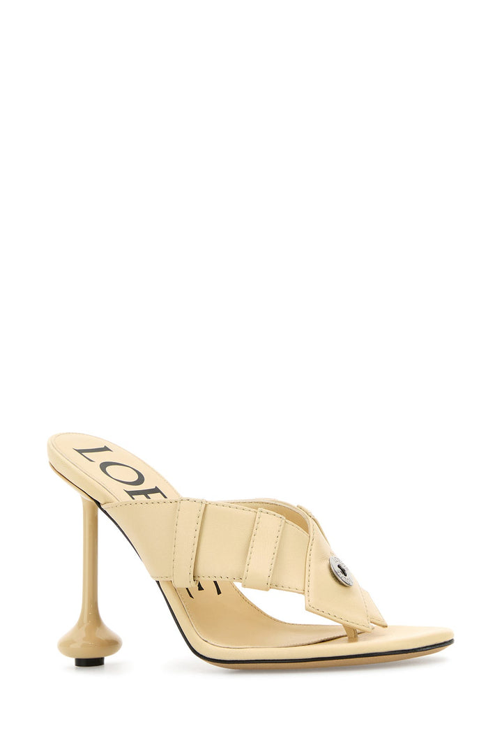 Cream nappa leather Toy Panta mules