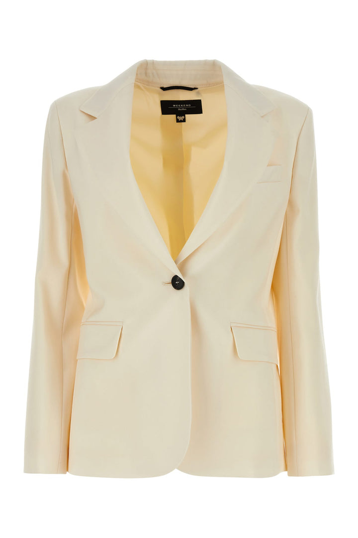 Cream wool Lamine blazer