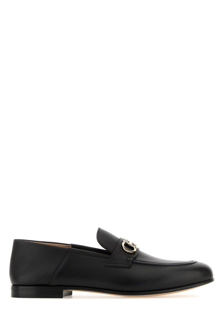 Black leather Gin loafers