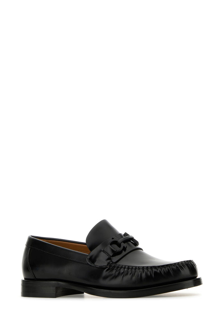 Black leather Fort loafers