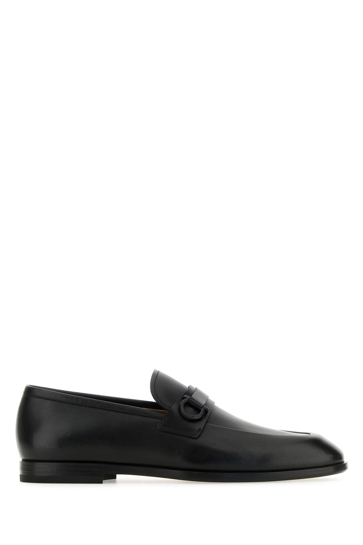 Black leather Florio loafers