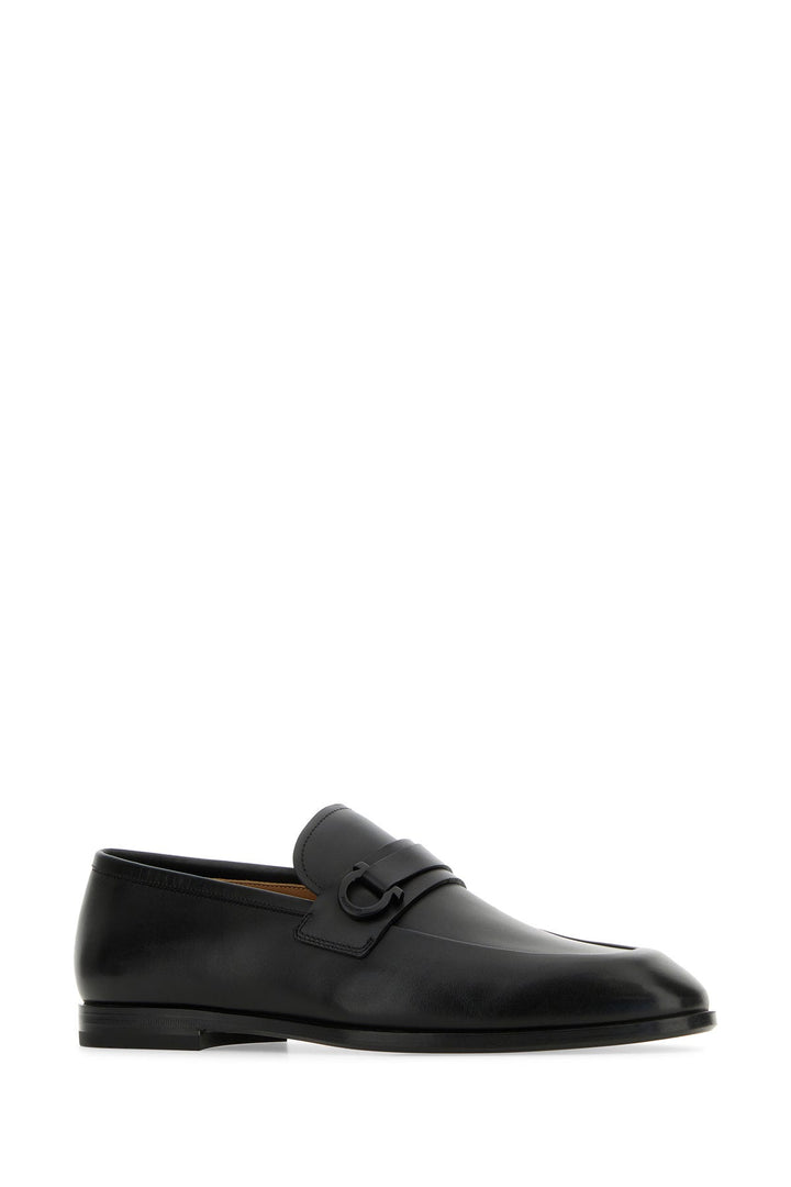 Black leather Florio loafers