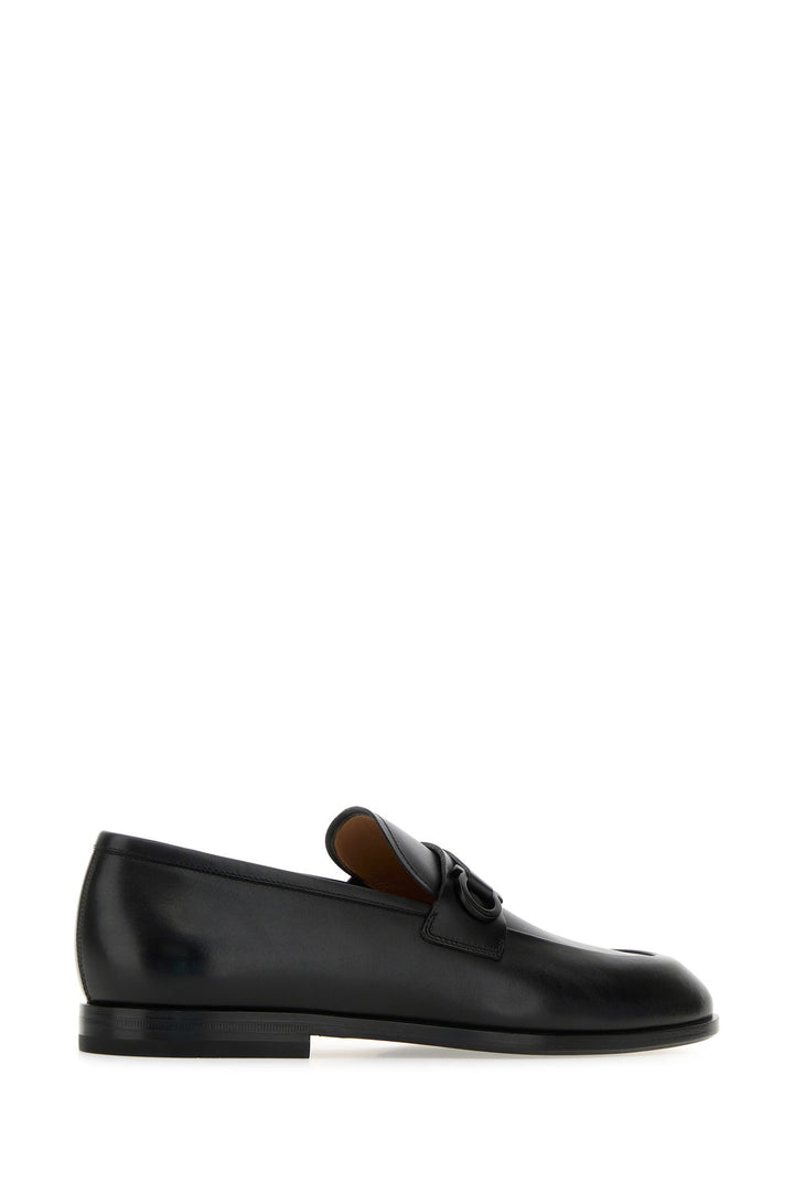 Black leather Florio loafers