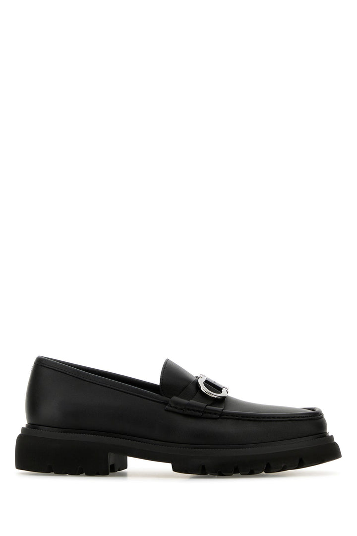 Black leather Cocoon loafers