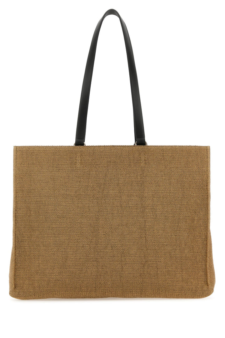 Camel raffia large TT Sign shopping bag