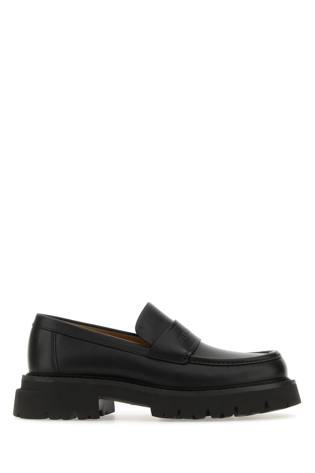 Black leather Fergal loafers