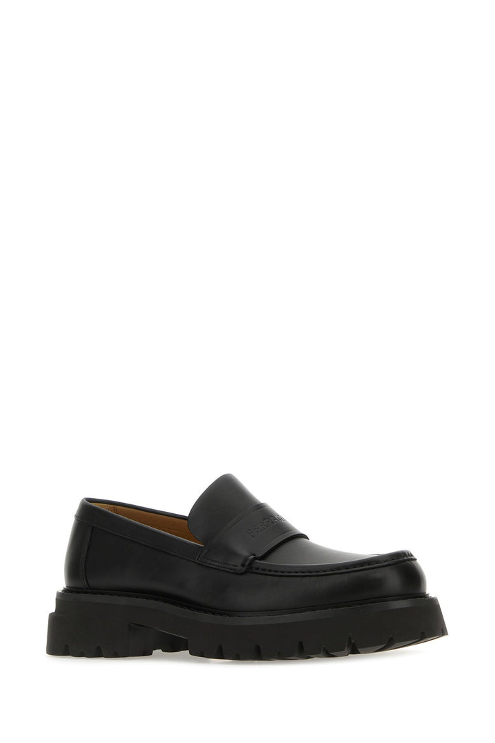 Black leather Fergal loafers