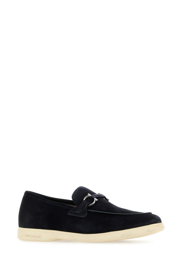 Navy blue suede Cosimo loafers