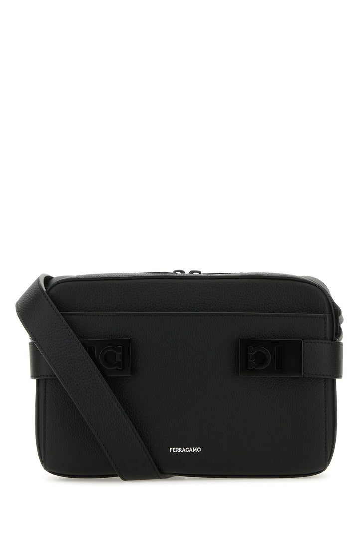 Black leather crossbody bag