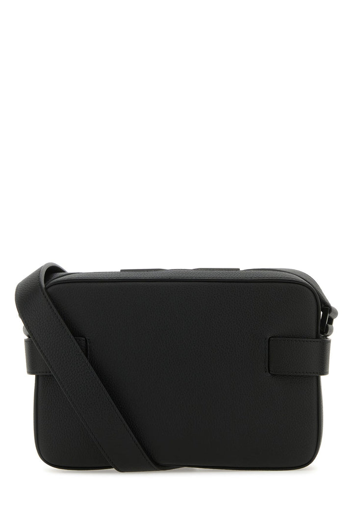 Black leather crossbody bag