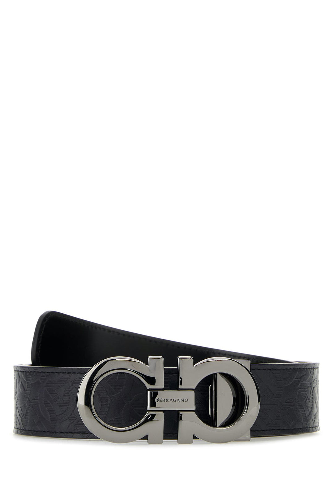 Navy blue leather reversible belt