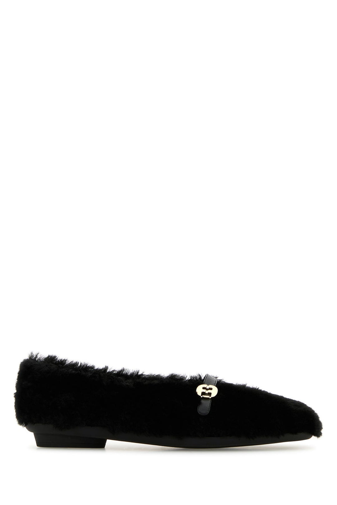 Black shearling Noella ballerinas