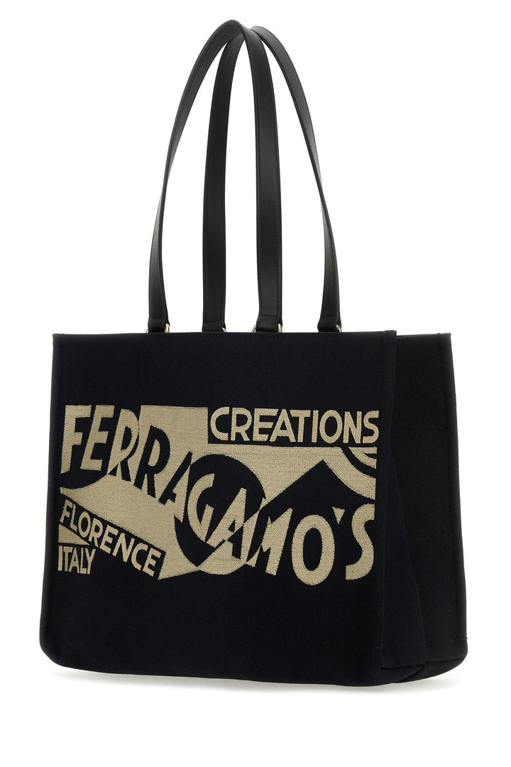 Black canvas shopping bag