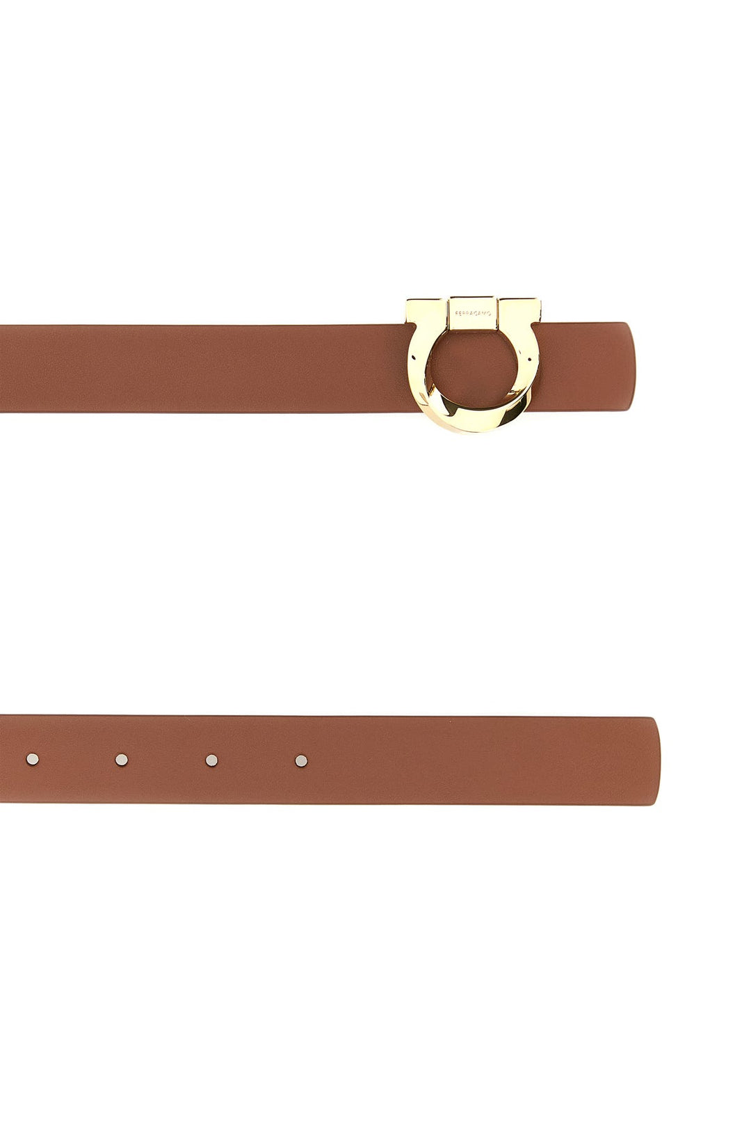 Powder pink leather reversible belt