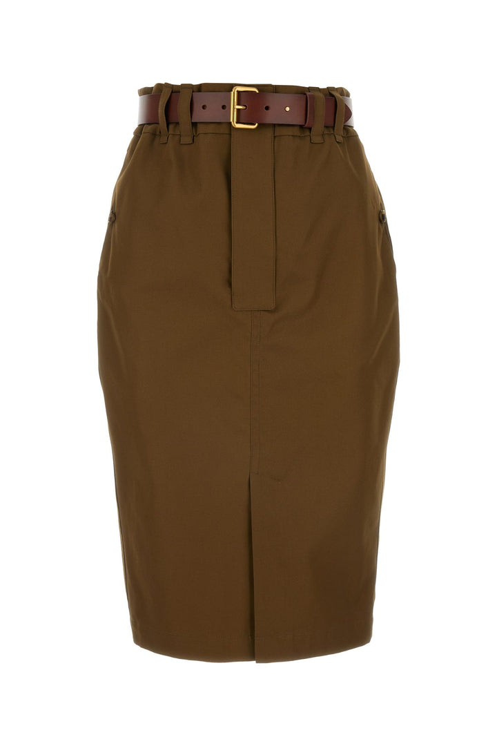 Brown gabardine skirt