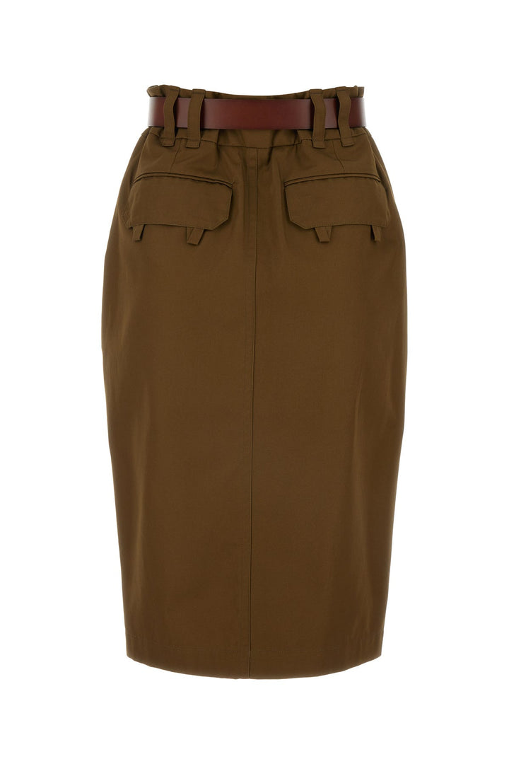 Brown gabardine skirt