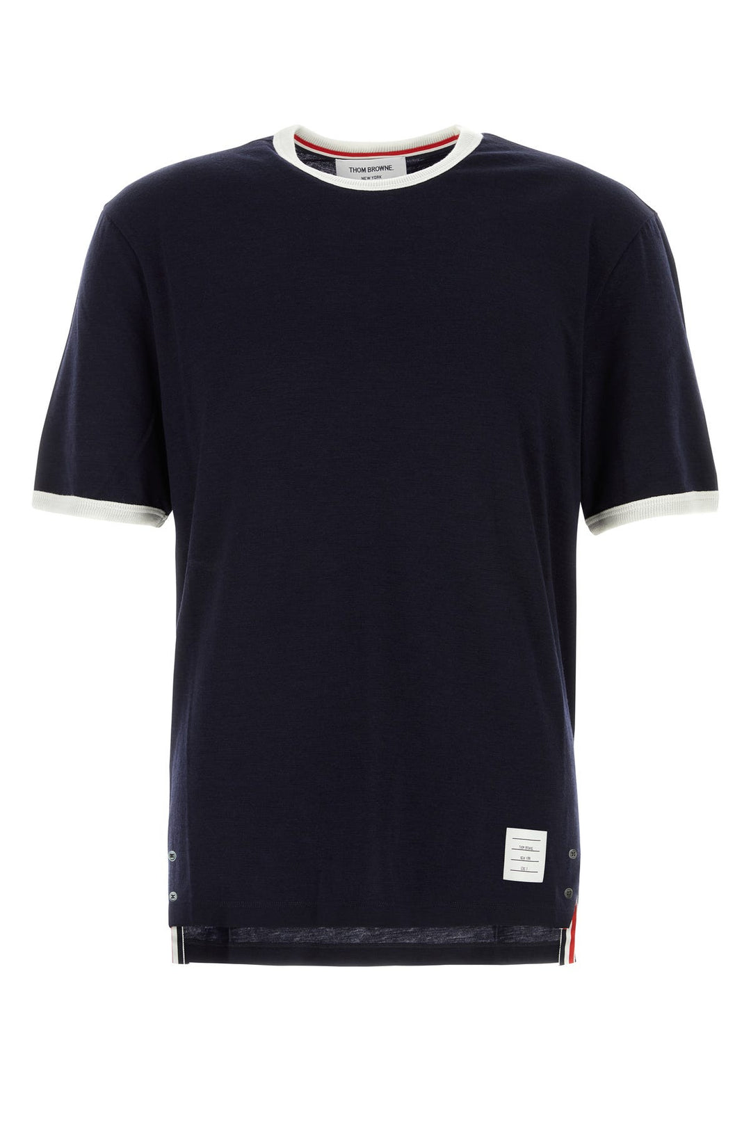 Navy blue stretch wool t-shirt