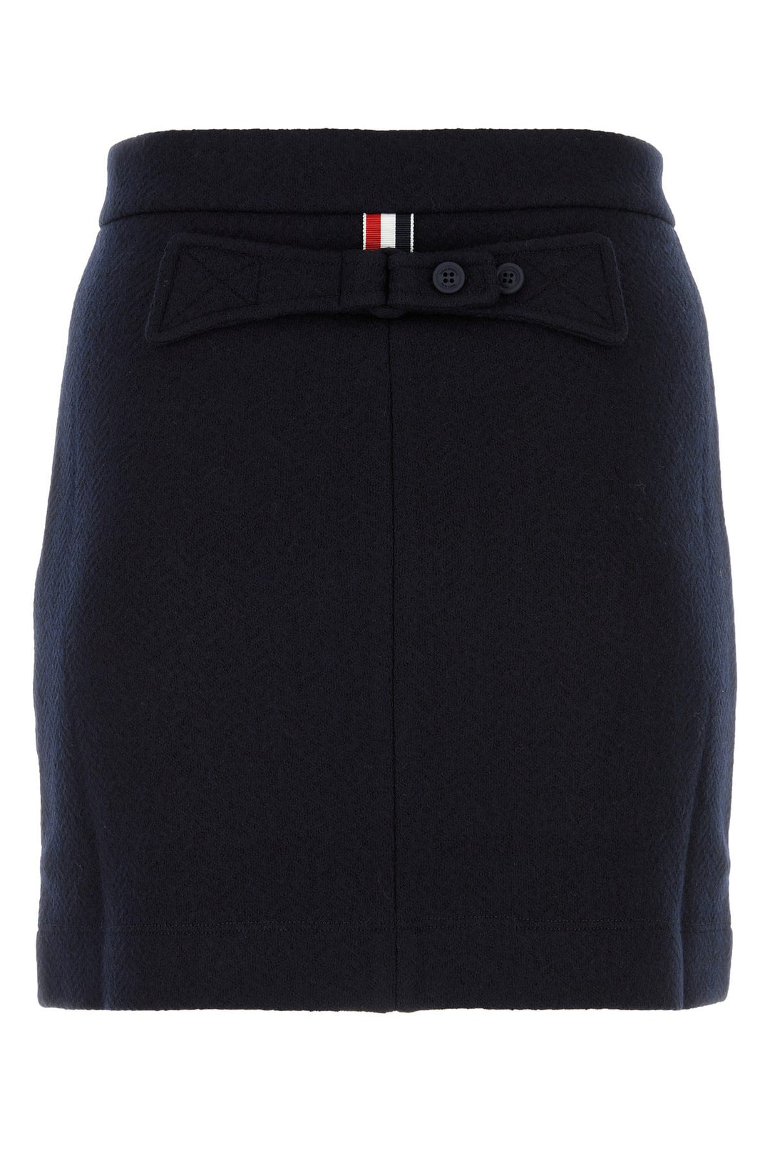 Navy blue cotton blend mini skirt