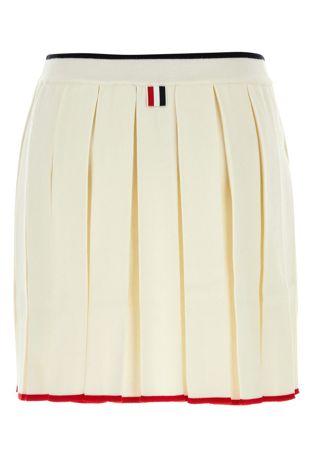 Ivory stretch wool blend mini skirt