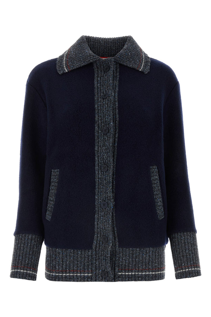 Navy blue wool cardigan