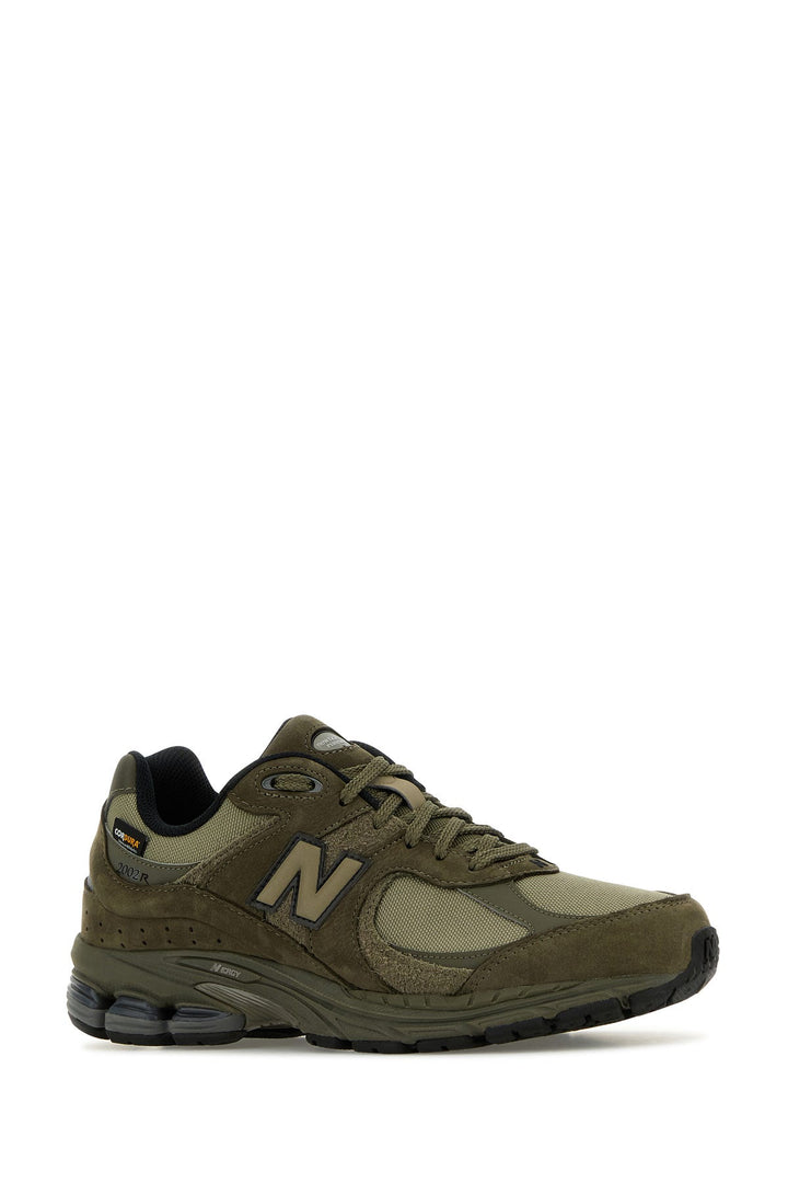 Army green suede and mesh 2002R sneakers