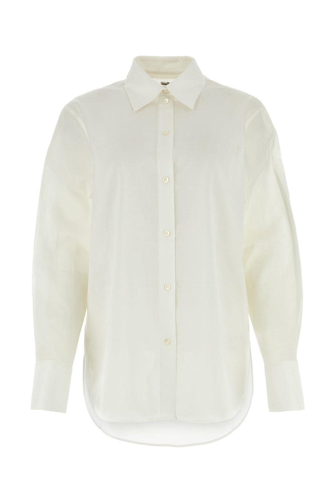 White cotton and lyocell oversize shirt