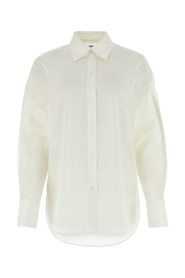 White cotton and lyocell oversize shirt