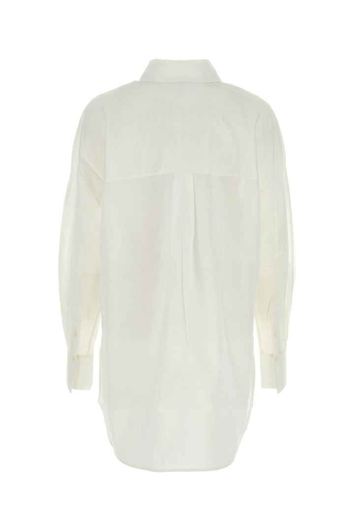 White cotton and lyocell oversize shirt