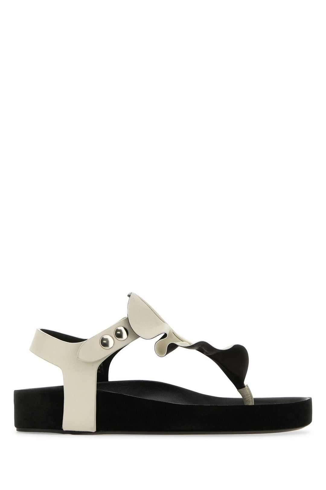 Chalk leather Isela thong sandals