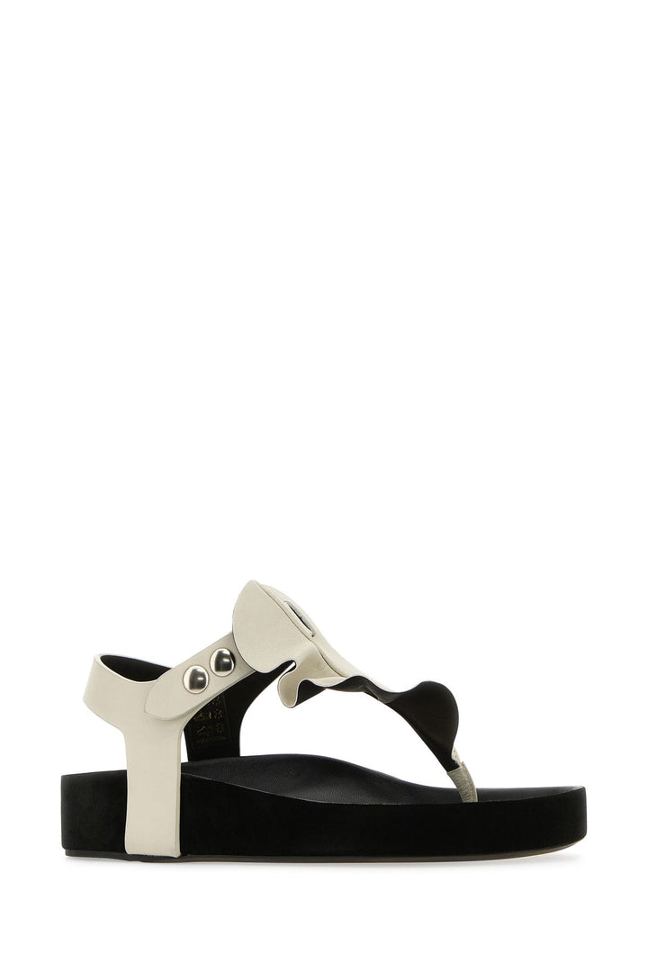 Chalk leather Isela thong sandals