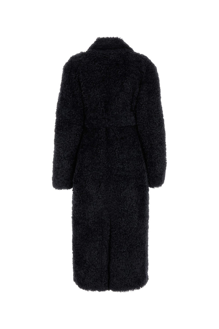 Midnight blue teddy fabric coat