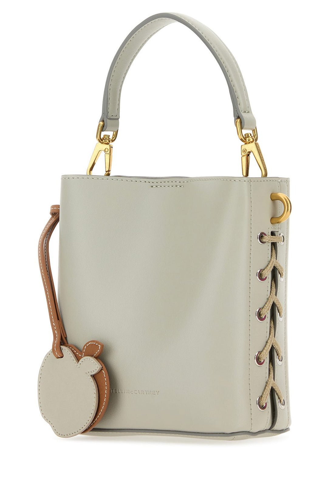 Light grey synthetic leather Veuve Clicquot bucket bag