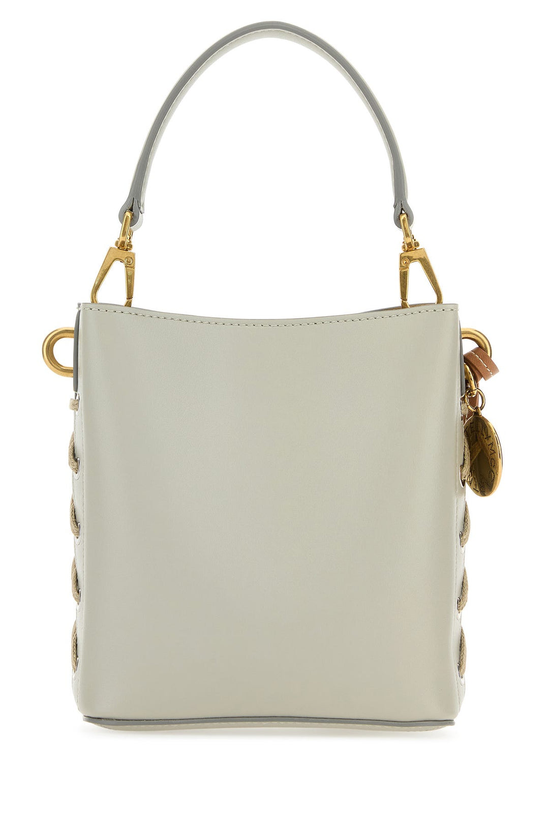 Light grey synthetic leather Veuve Clicquot bucket bag