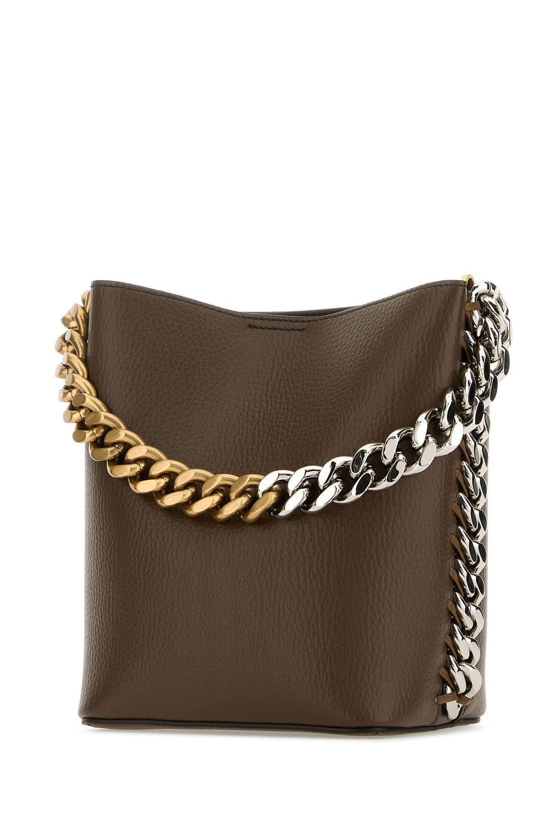 Brown alter mat Frayme bucket bag