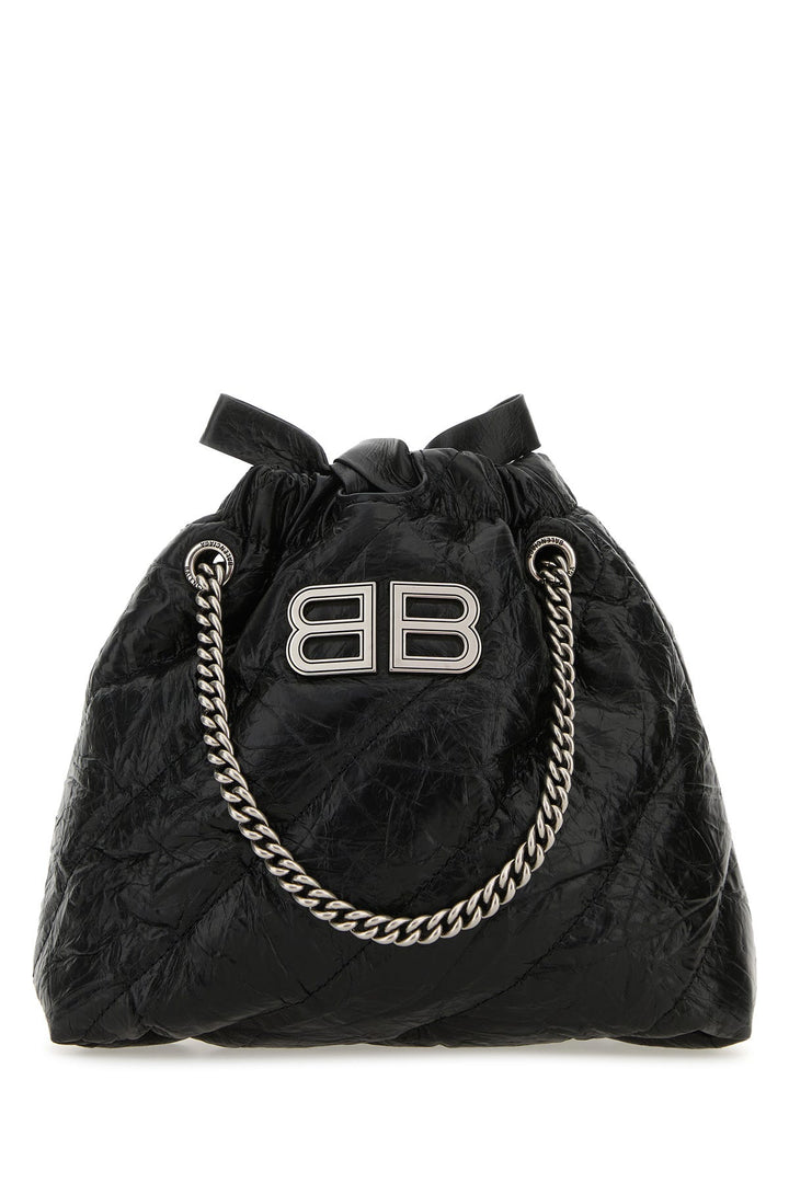 Black leather XS Crush shoulder bag