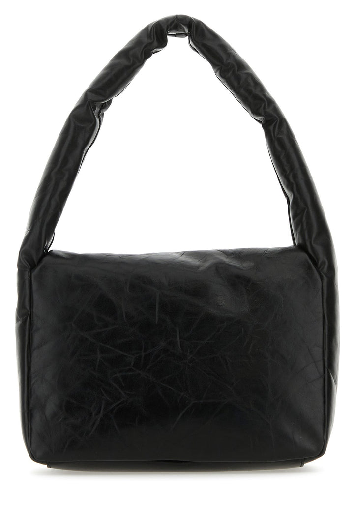 Black nappa leather small Monaco shoulder bag